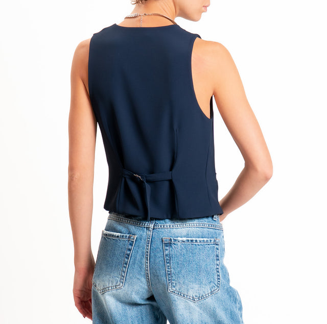 Zeroassoluto-Gilet tessuto fluido - blu
