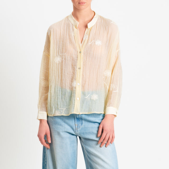 Zeroassoluto-Camicia CHARLY mussola goffrata lyocell - yellow