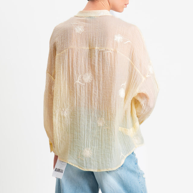Zeroassoluto-Camicia CHARLY mussola goffrata lyocell - yellow