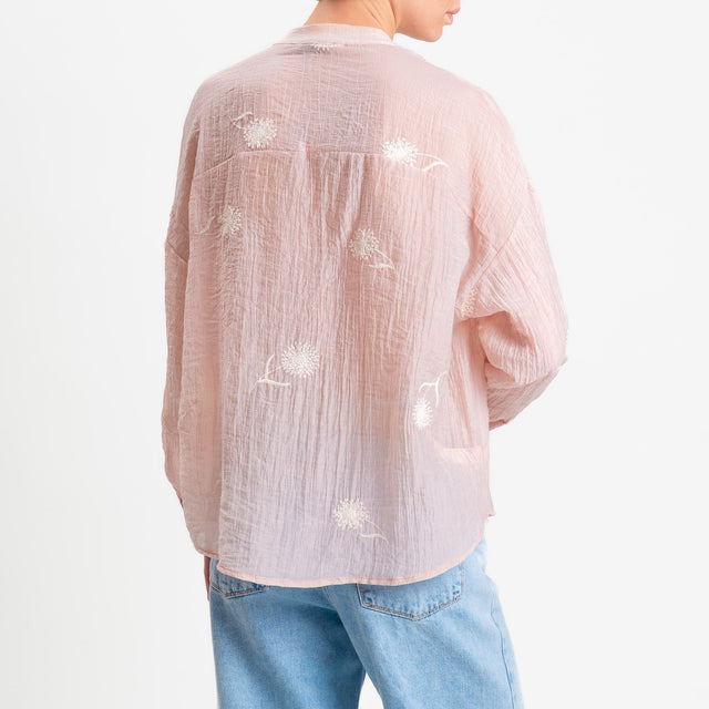 Zeroassoluto-Camicia CHARLY mussola goffrata lyocell - pink