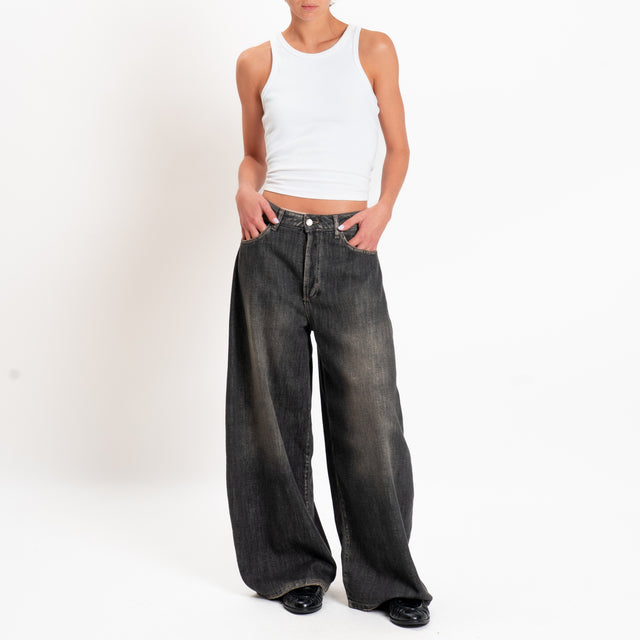 Zeroassoluto-Jeans CIRCLE tela slegata barrel fit - denim nero