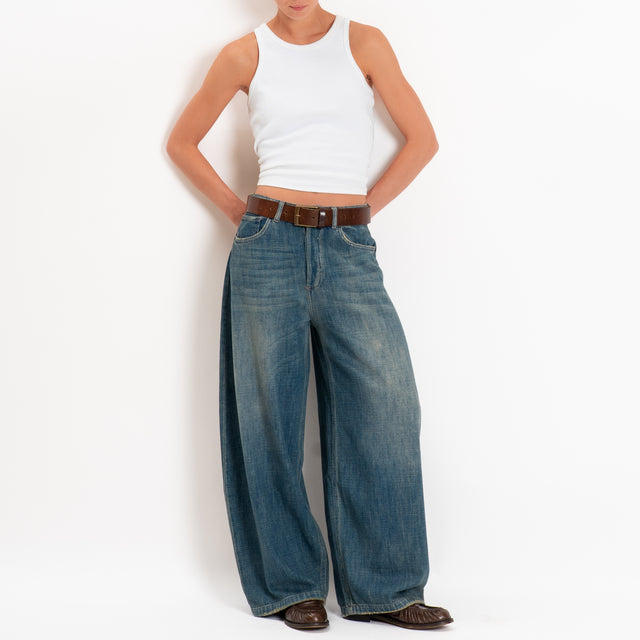 Zeroassoluto-Jeans CIRCLE tela slegata wide leg - denim