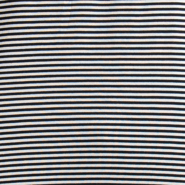 Zeroassoluto-T-shirt CLAUDE righe in jersey di vicosa elasticizzato - nero/latte