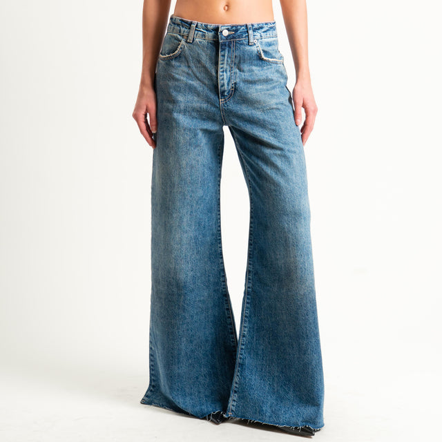Zeroassoluto-Jeans CORA wide leg taglio vivo - denim
