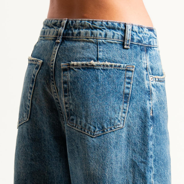 Zeroassoluto-Jeans CORA wide leg taglio vivo - denim