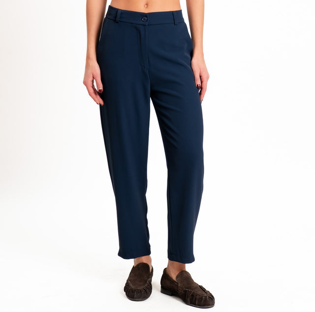 Zeroassoluto-Pantalone tessuto fluido elastico dietro - blu
