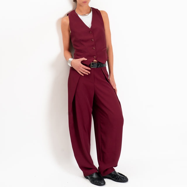 Zeroassoluto-Gilet tessuto fluido - marsala