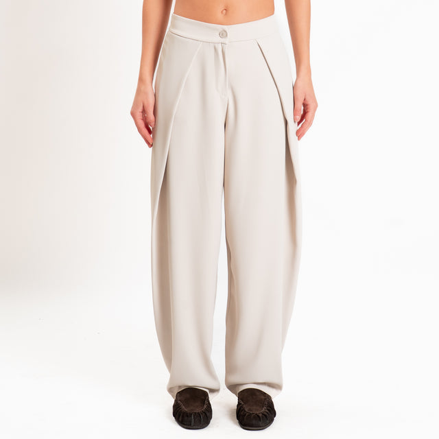Zeroassoluto-Pantalone balloon con pieghe tessuto fluido - mastice