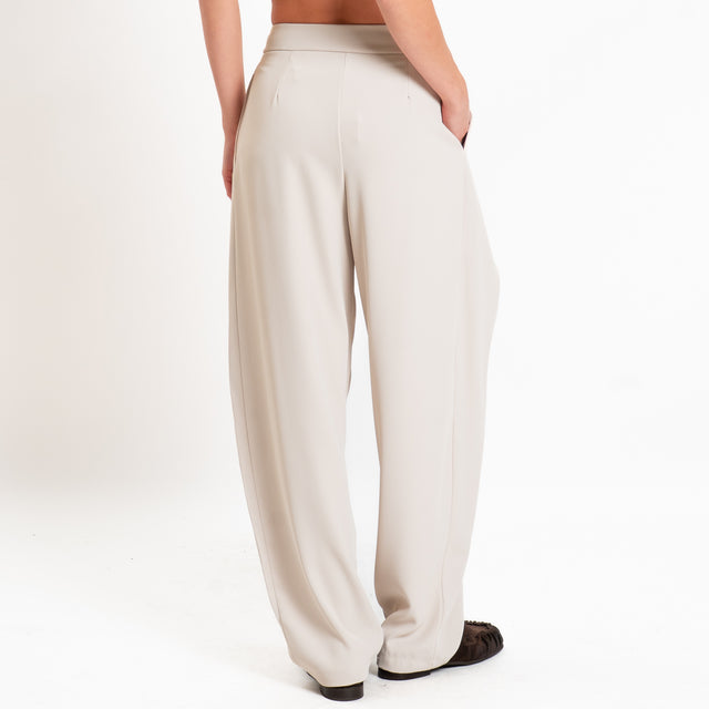 Zeroassoluto-Pantalone balloon con pieghe tessuto fluido - mastice