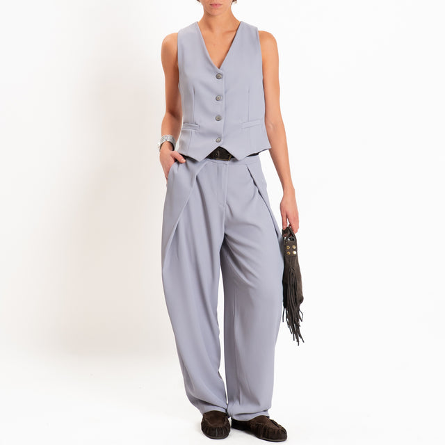 Zeroassoluto-Gilet tessuto fluido - perla