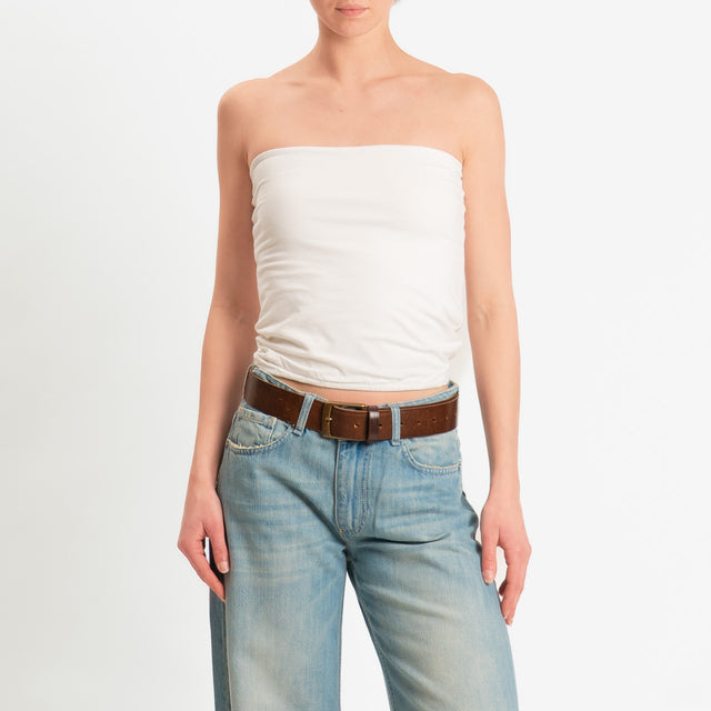 Zeroassoluto-Top a fascia jersey viscosa elasticizzata - burro