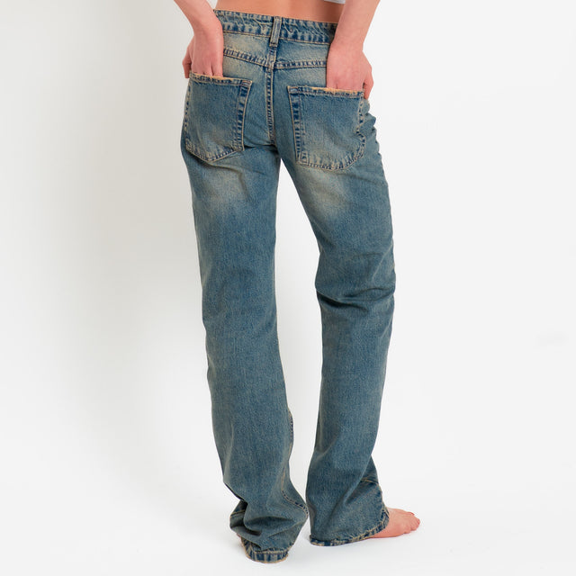 Zeroassoluto-Jeans DARIA straight fit lavaggio al tè - denim