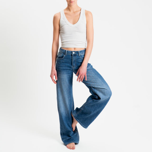 Zeroassoluto- Jeans DENVER straight cotone elasticizzato - denim