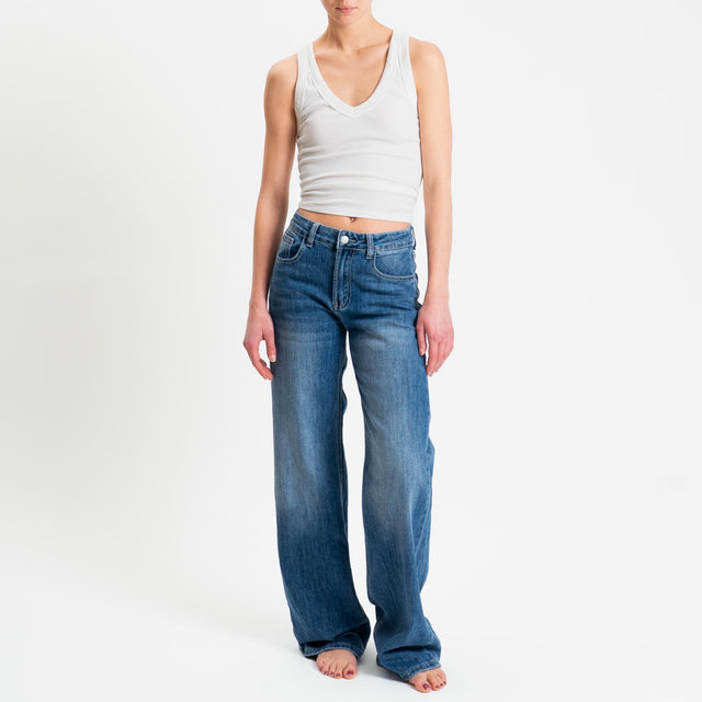 Zeroassoluto- Jeans DENVER straight cotone elasticizzato - denim