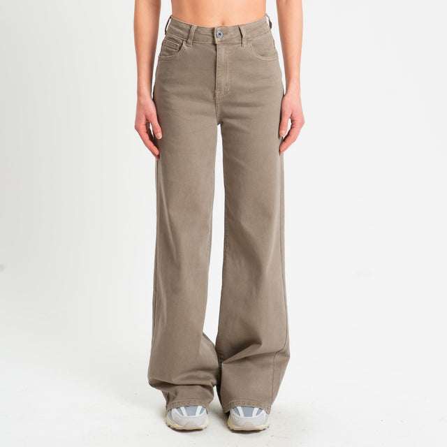 Zeroassoluto-Pantalonre DUSTY wide leg super stretch - sand