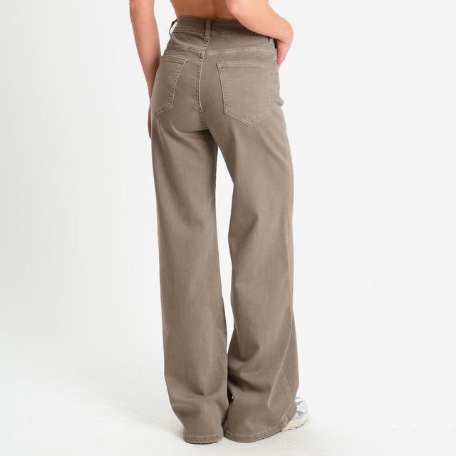 Zeroassoluto-Pantalonre DUSTY wide leg super stretch - sand