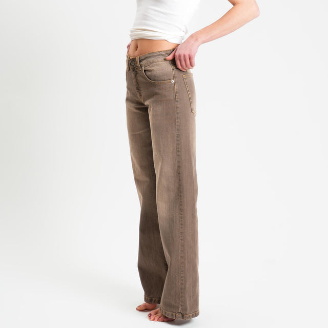 Zeroassoluto-Jeans ENEA straight fit stone washed - moka