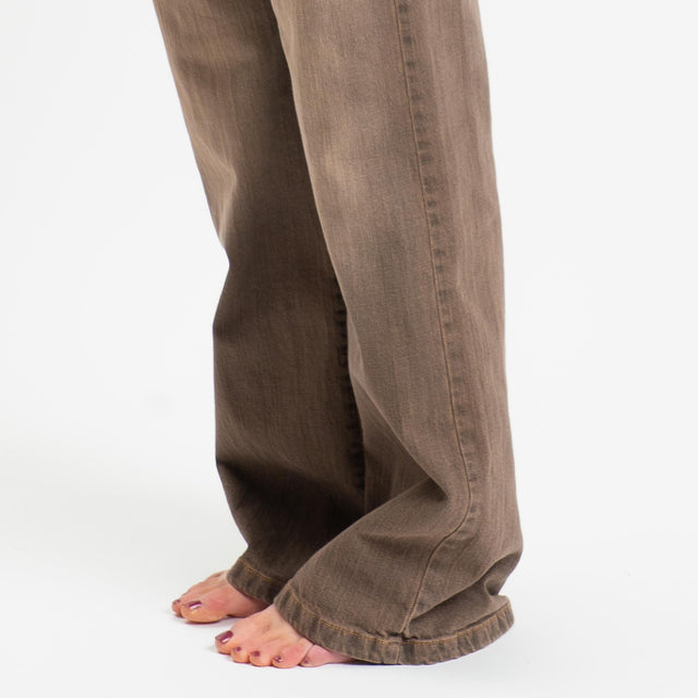 Zeroassoluto-Jeans ENEA straight fit stone washed - moka