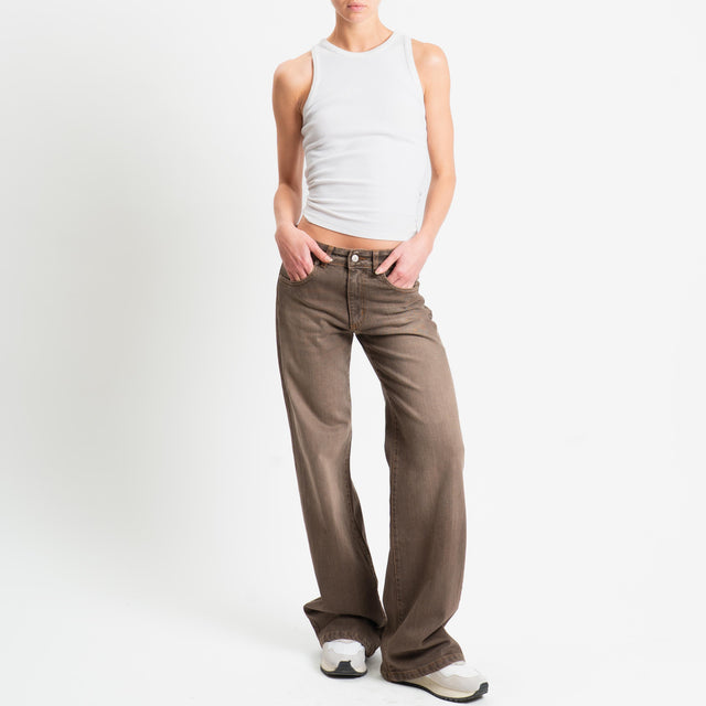 Zeroassoluto-Jeans ENEA straight fit stone washed - moka