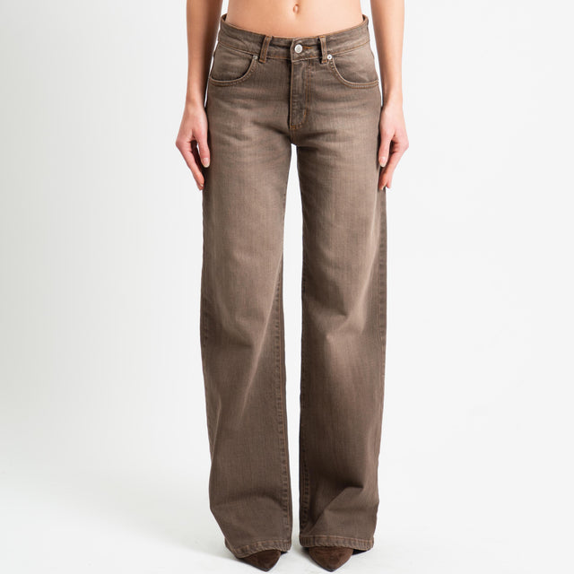 Zeroassoluto-Jeans ENEA straight fit stone washed - moka