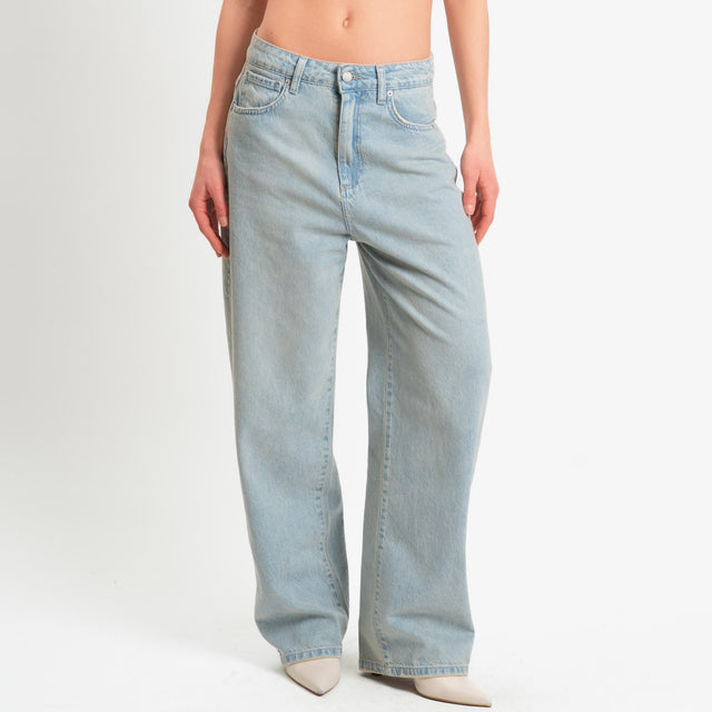 Zeroassoluto-Jeans FEDRA wide leg fit tela leggera - denim chiaro stone washed