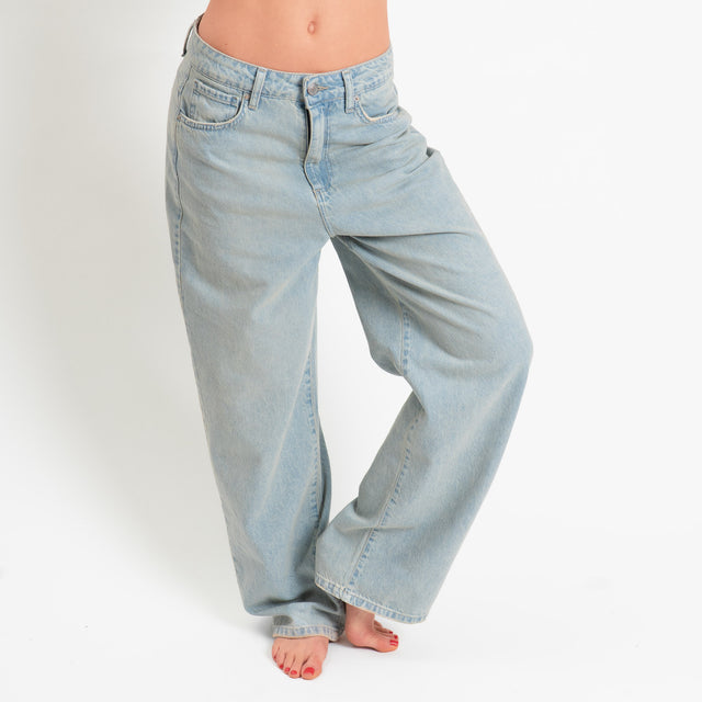 Zeroassoluto-Jeans FEDRA wide leg fit tela leggera - denim chiaro stone washed