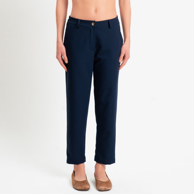 Zeroassoluto-Pantalone GALA straight in poliviscosa comfort - blu