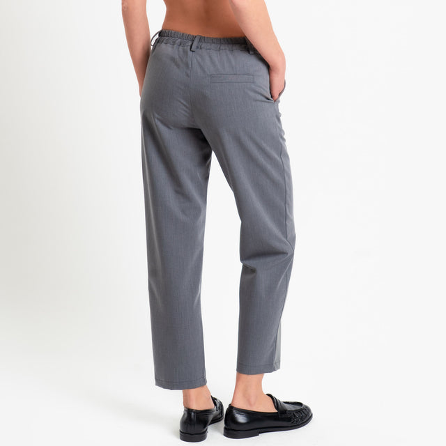 Zeroassoluto-Pantalone GALA straight in poliviscosa comfort - grigio melange