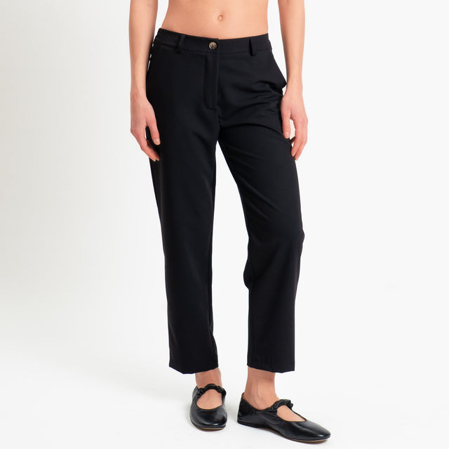 Zeroassoluto-Pantalone GALA straight in poliviscosa comfort - nero