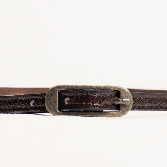 Zeroassoluto-Cintura fina genuine leather high quality - moro