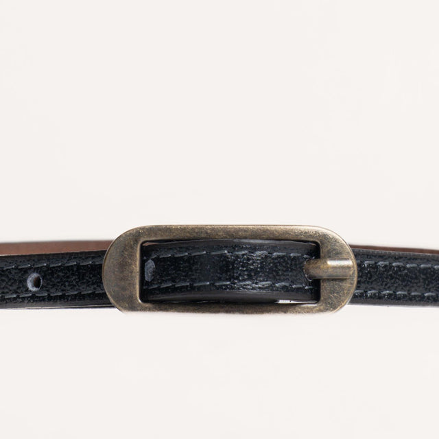 Zeroassoluto-Cintura fina genuine leather high quality - nero