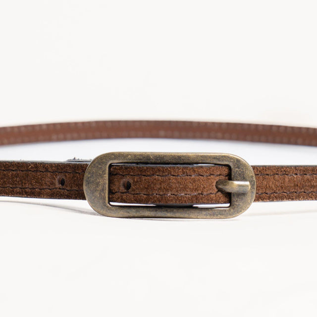 Zeroassoluto-Cintura fina genuine leather high qua - cioccolato