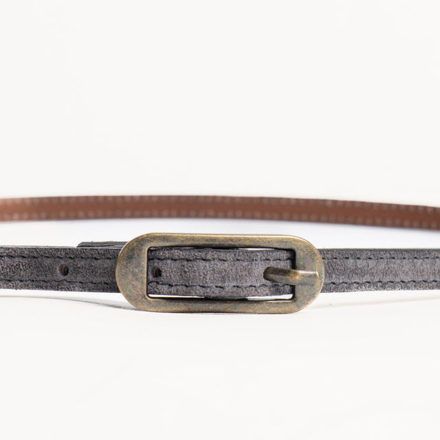 Zeroassoluto-Cintura fina genuine leather high qua - grigio