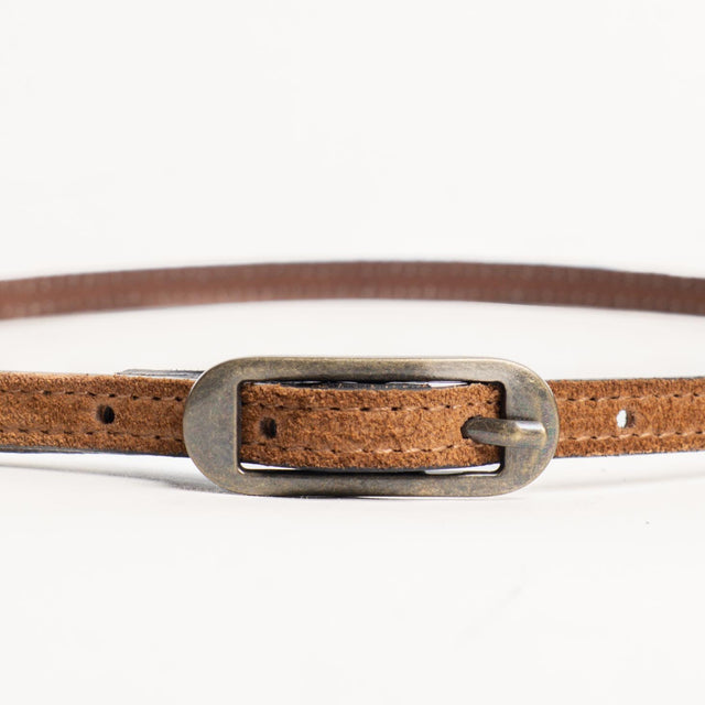 Zeroassoluto-Cintura fina genuine leather high qua - miele