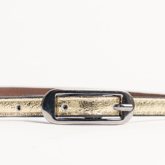 Zeroassoluto-Cintura fina genuine leather - gold