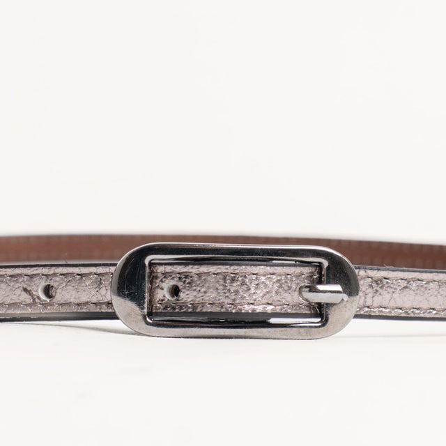 Zeroassoluto-Cintura fina genuine leather - platino