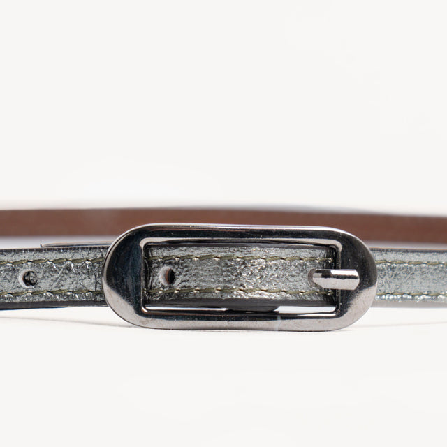 Zeroassoluto-Cintura fina genuine leather - piombo