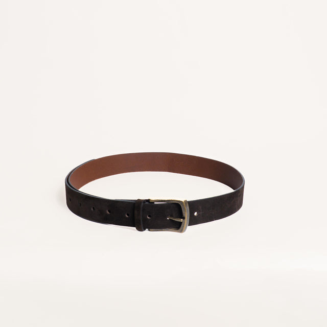 Zeroassoluto-Cintura scamosciata genuine leather high quality - moro