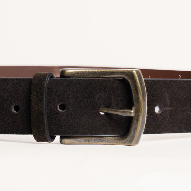 Zeroassoluto-Cintura scamosciata genuine leather high quality - moro