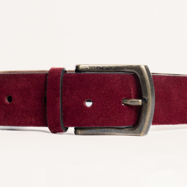 Zeroassoluto-Cintura scamosciata genuine leather high quality - Bordeaux