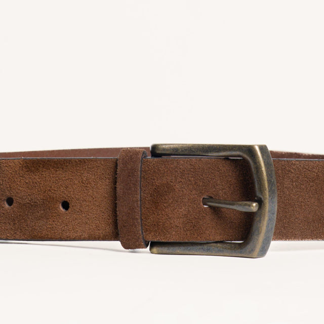 Zeroassoluto-Cintura scamosciata genuine leather high quality - cioccolato
