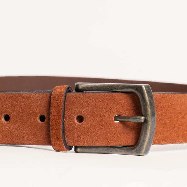 Zeroassoluto-Cintura scamosciata genuine leather high quality - coccio