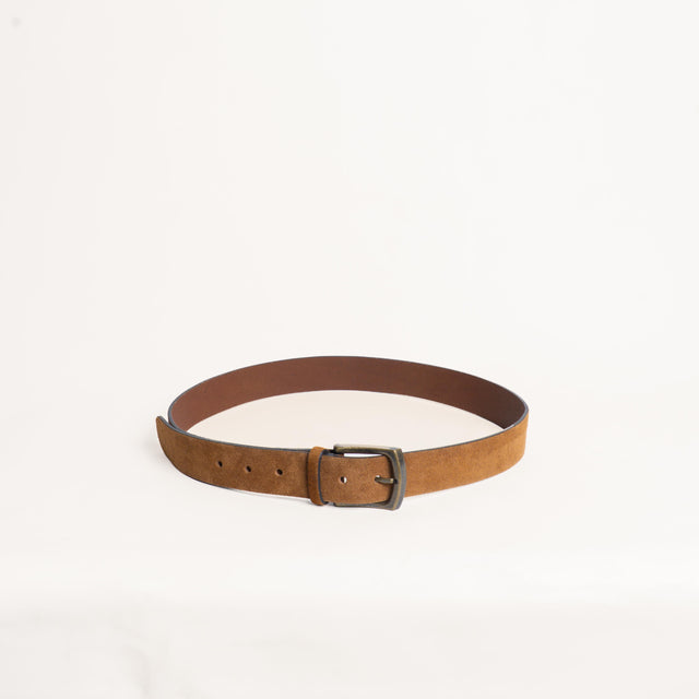 Zeroassoluto-Cintura scamosciata genuine leather high quality - miele