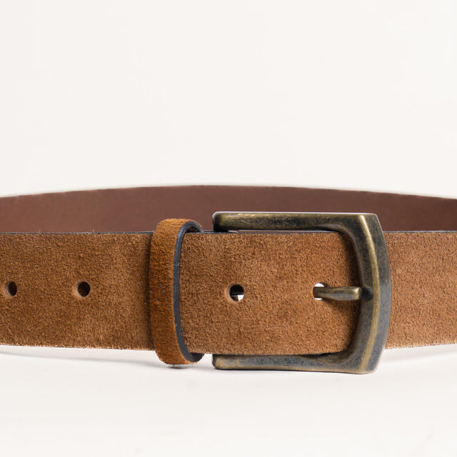 Zeroassoluto-Cintura scamosciata genuine leather high quality - miele