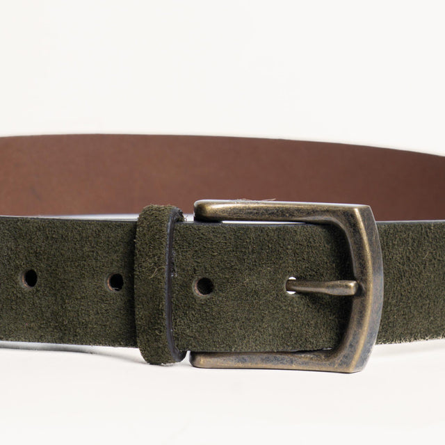 Zeroassoluto-Cintura scamosciata genuine leather high quality - militare