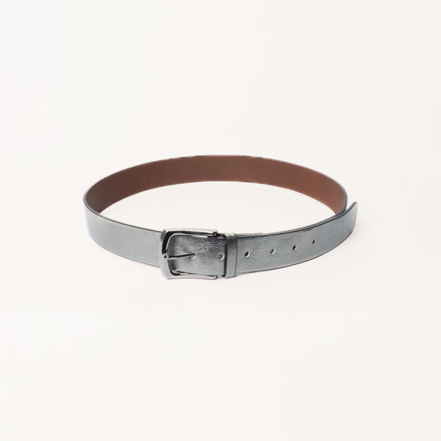 Zeroassoluto-Cintura laminata genuine leather high quality - piombo