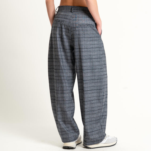 Zeroassoluto-Pantalone GENNY comfort elasticizzato - principe di galles grigio/nero