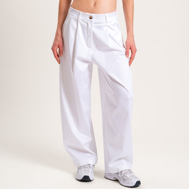 Pantalón de satén de algodón Zeroassoluto-GENNY - blanco