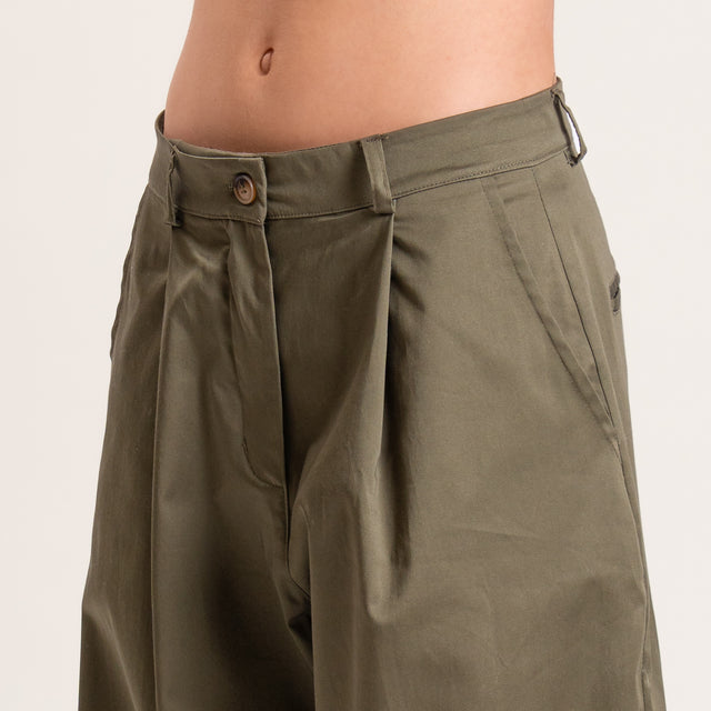Pantalones de satén de algodón Zeroassoluto-GENNY y - militar