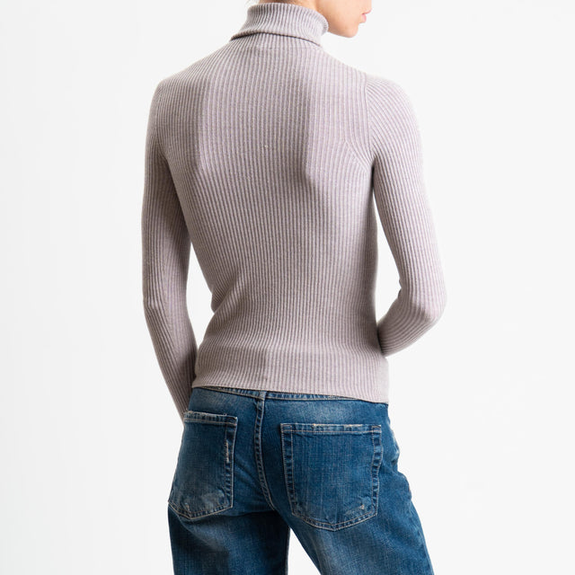 Suéter de cuello alto acanalado Zeroassoluto - Taupe